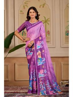 Nyri - Womens Printed Georgette Saree For Daily Wear