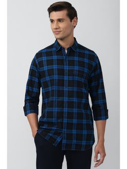 Peter England - Men Blue Slim Fit Casual Shirt