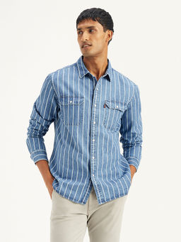 Levi's - Blue Mens Striped Regular Fit Shirt