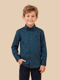 U.S. POLO ASSN. - Teal Satin Regular Fit Shirt