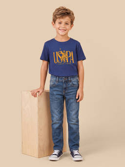 U.S. POLO ASSN. - Blue Slim Fit Whiskered Jeans
