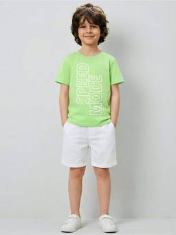 Bubble Berry - Boys Lime Green Round Neck Summer Comfort T- Shirt
