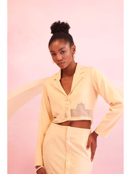 Orthodox - Cream Pearl Edge Crop Blazer