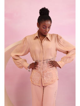 Orthodox - Beige Luminous Canopy Satin Shirt
