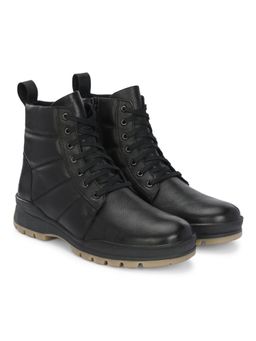 Delize - Mens Black Derby Ankle Boots
