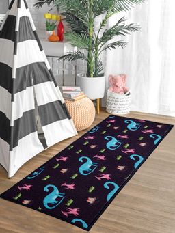 Saral Home - Dinasaur Anti-Skid-Pp Runner-45X120 Cms-Blue
