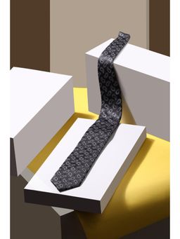 Louis Philippe - Men Grey Embroidered Tie