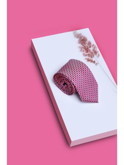 Louis Philippe - Men Pink Embroidered Tie