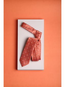Louis Philippe - Men Orange Polka Dots Tie