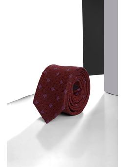 Louis Philippe - Men Maroon Embroidered Tie