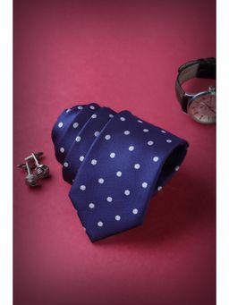 Louis Philippe - Men Navy Blue Polka Dots Tie