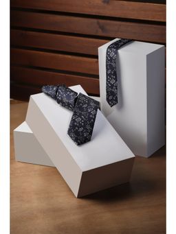 Louis Philippe - Men Navy Blue Print Tie