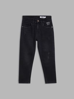 Blue Giraffe - Boys Black Solid Jeans