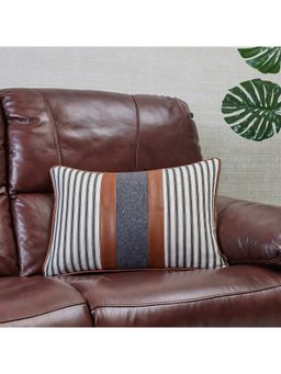 HomeTown - Lu x e Living Stripe Cushion Cover 35 x 50 Cm in Off White Colour