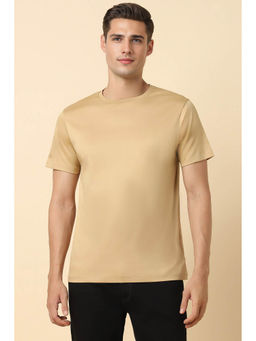 Allen Solly - Men Khaki Solid Crew Neck T-Shirt
