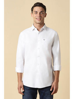 Allen Solly - Men White Slim Fit Solid Full Sleeves Casual Shirt