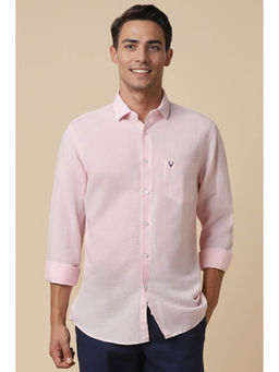Allen Solly - Men Pink Slim Fit Solid Full Sleeves Casual Shirt