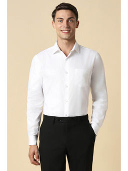 Allen Solly - Men White Slim Fit Solid Full Sleeves Formal Shirt