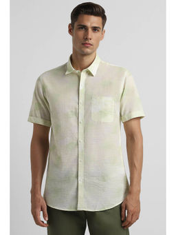 Peter England - Men Green Slim Fit Print Shirt