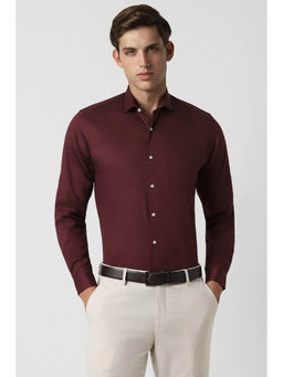 Peter England - Men Maroon Slim Fit Formal Shirt