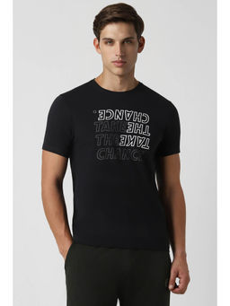 Van Heusen - Men Black Print Crew Neck T-Shirt