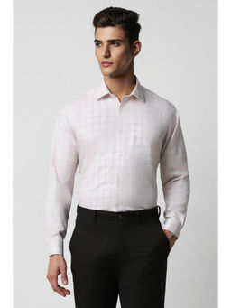 Van Heusen - Men White Regular Fit Check Full Sleeves Formal Shirt