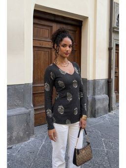 NISHORAMA - Women Black Cotton Floral Kurti