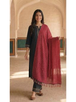 Zamour - Women Maroon Chiffon Printed Dupatta