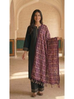 Zamour - Women Purple Chiffon Printed Dupatta