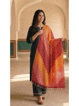 Zamour - Women Red Chiffon Printed Dupatta