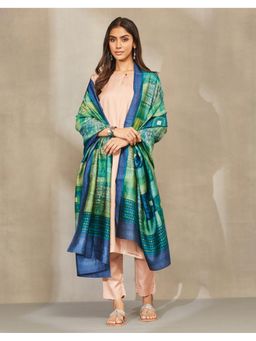 Fabindia - Women Green Silk Abstract Dupatta