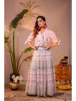 Juniper - Bohemian Meadow Off White Top With Skirt