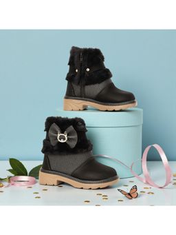 FREEPLAY - Girls Black Trendy Fashion Casual Boots