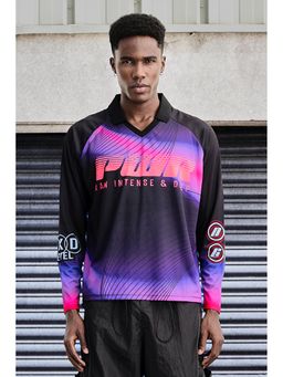 Snitch - Grind Black Graphic Full Sleeves Oversized Casual T-Shirt for Men