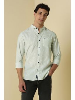 Allen Solly - Men Green Custom Fit Print Full Sleeves Casual Shirt