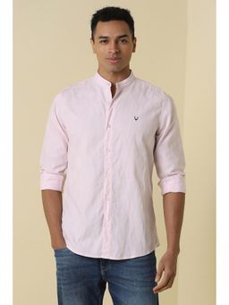 Allen Solly - Men Pink Custom Fit Stripe Full Sleeves Casual Shirt
