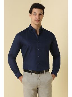 Allen Solly - Men Navy Solid Full Sleeves Formal Shirt