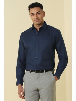 Allen Solly - Men Navy Solid Full Sleeves Formal Shirt