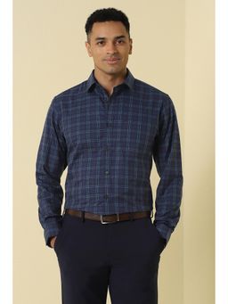 Allen Solly - Men Navy Check Full Sleeves Formal Shirt