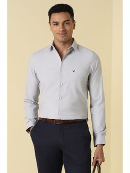 Allen Solly - Men Grey Solid Full Sleeves Formal Shirt