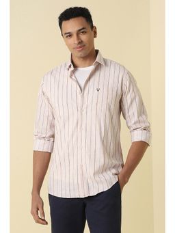 Allen Solly - Men Pink Classic Fit Stripe Full Sleeves Casual Shirt