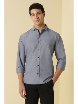 Allen Solly - Men Grey Classic Fit Solid Full Sleeves Casual Shirt