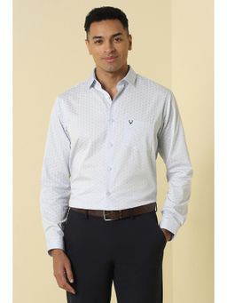 Allen Solly - Men Light Blue Print Full Sleeves Formal Shirt