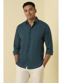 Allen Solly - Men Navy Classic Fit Solid Full Sleeves Casual Shirt