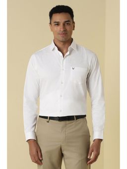 Allen Solly - Men White Print Full Sleeves Formal Shirt