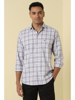 Allen Solly - Men White Classic Fit Check Full Sleeves Casual Shirt