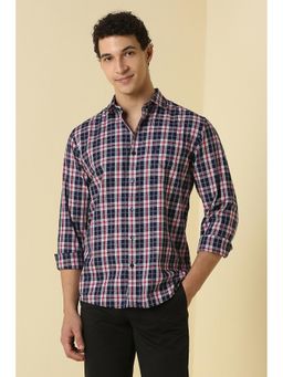 Allen Solly - Men Navy Classic Fit Check Full Sleeves Casual Shirt
