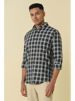 Allen Solly - Men Black Classic Fit Check Full Sleeves Casual Shirt