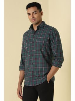 Allen Solly - Men Green Sport Fit Check Full Sleeves Casual Shirt