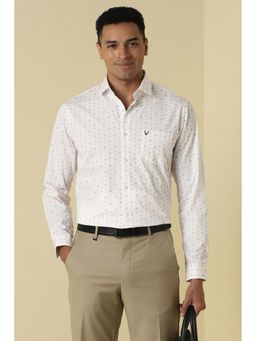 Allen Solly - Men White Print Full Sleeves Formal Shirt